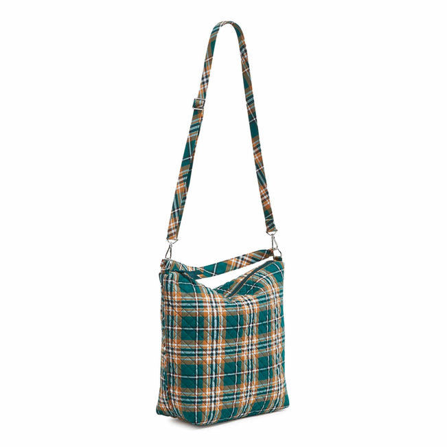 Oversized Hobo Shoulder Bag-Orchard Plaid-Image 2-Vera Bradley