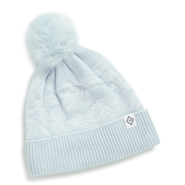 Pom Pom Knit Hat-Eden Paisley Mint-Image 1-Vera Bradley