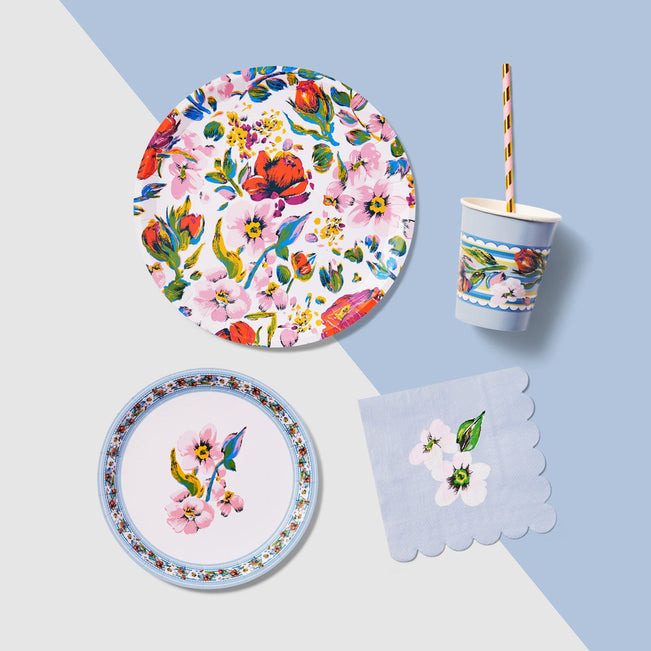 Large Paper Plates - Set of 10-Sea Air Floral-Image 2-Vera Bradley