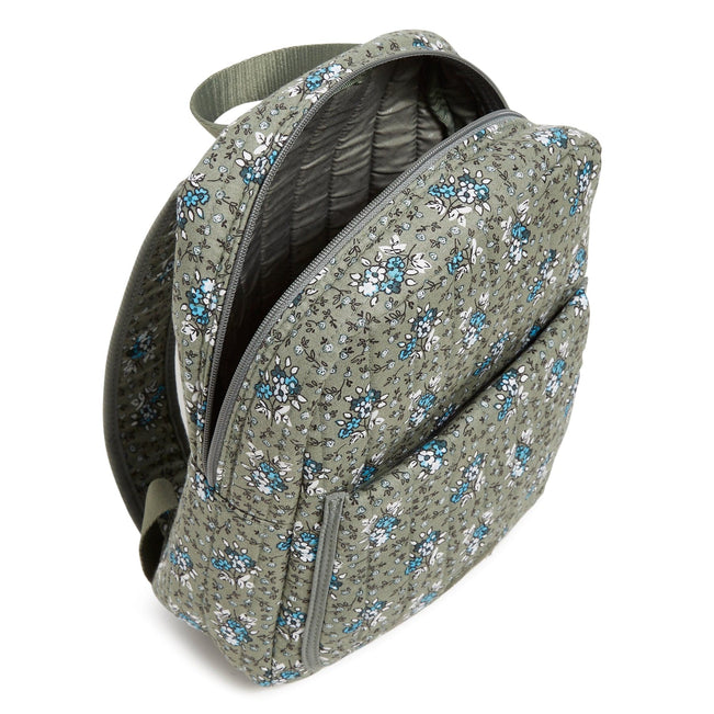 Small Backpack-Freja's Flowers Bay Leaf Green-Image 2-Vera Bradley