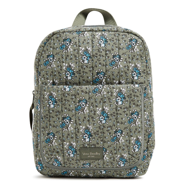 Small Backpack-Freja's Flowers Bay Leaf Green-Image 1-Vera Bradley