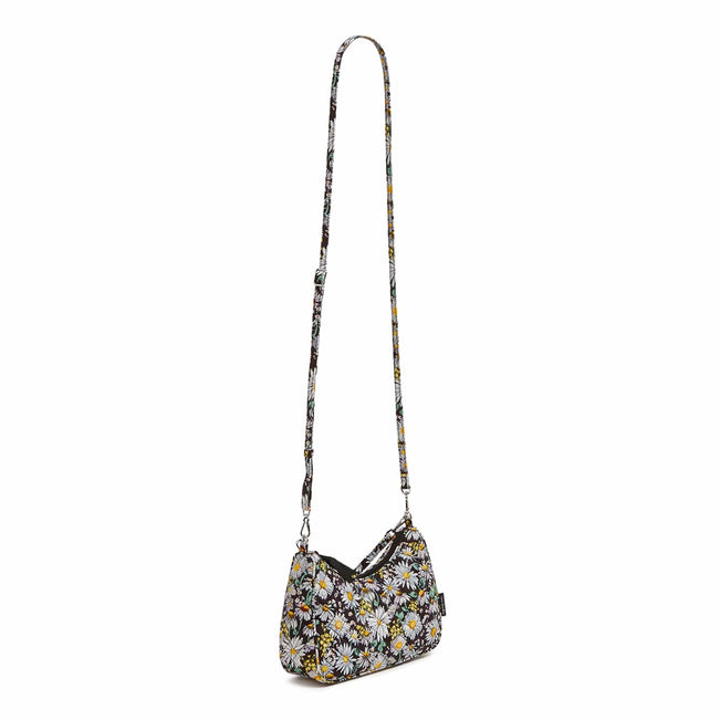 Mini Frannie Crescent Crossbody Bag-Daisies White-Image 3-Vera Bradley