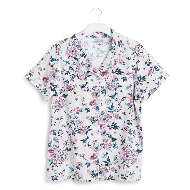 Short-Sleeved Button Up Pajama Top-Image 2-Vera Bradley
