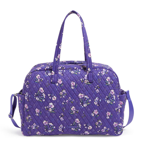 Vera Bradley Grand Traveler Carry-on Bag Weekender Cotton Blue factory Violet Floral