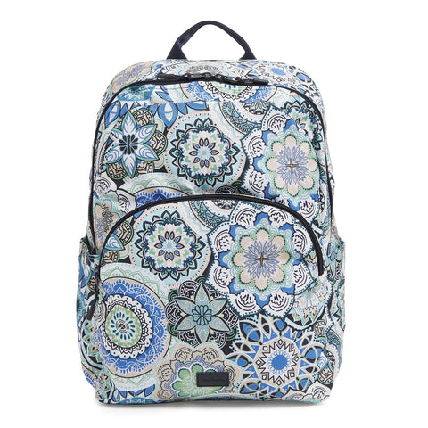 Retailer VERA BRADLEY Essential Large Backpack Laptop Lunch Bunch Bag Blue Star Medallion