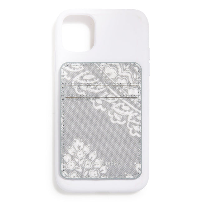 Adhesive Phone Wallet-Cloud Gray Paisley-Image 3-Vera Bradley