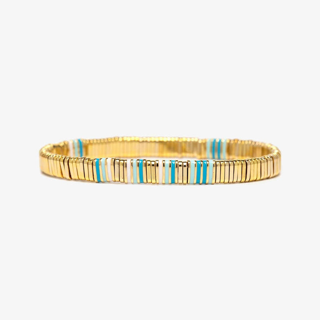 Metal and Enamel Gold Stretch Brc-Aqua-Image 1-Vera Bradley