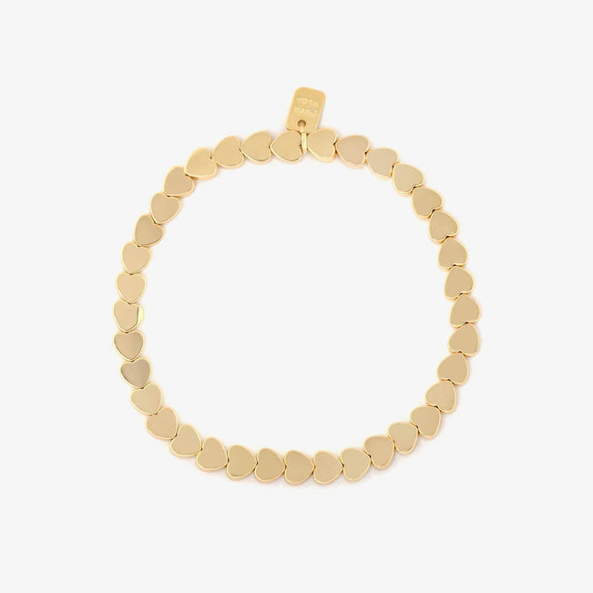 Metal Heart Bead Stretch Bracelet-Gold-Image 1-Vera Bradley
