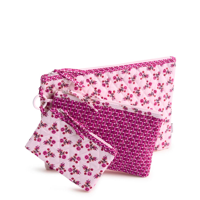3 Pouch Organizer Set - Melissa Ditsy Pink - Image 1