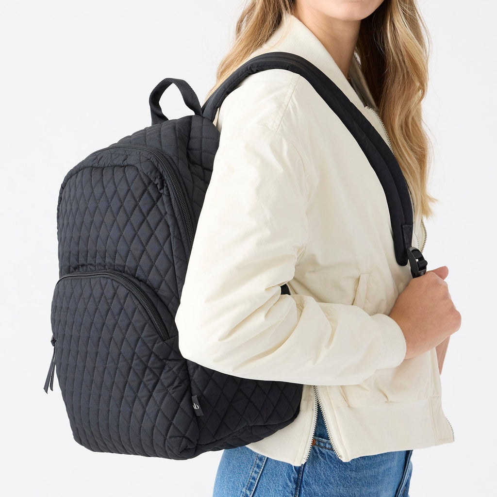black quilted vera bradley square laptop backpack Outlet Essential Backpack - Cotton