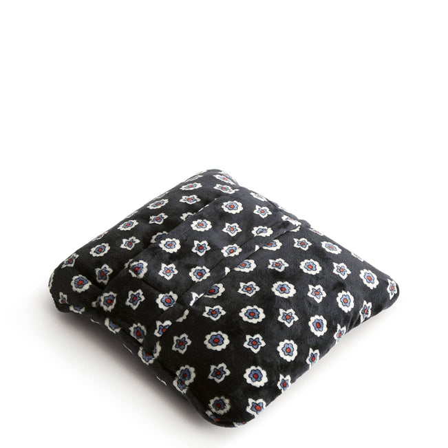 Plush Travel Blanket - Mini Flower Dot Black - Image 2