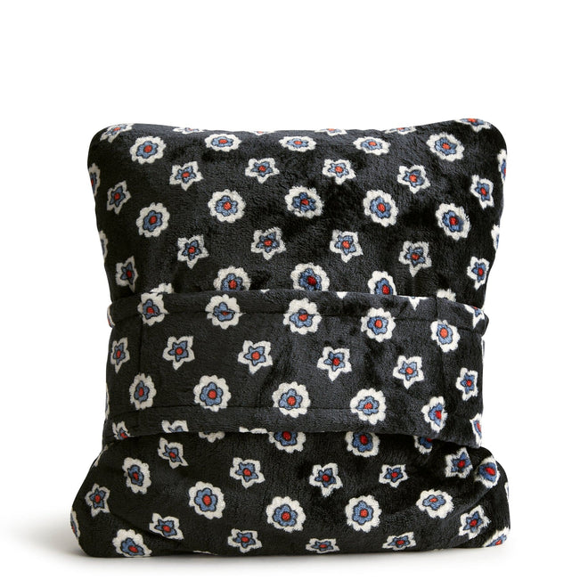 Plush Travel Blanket - Mini Flower Dot Black - Image 3