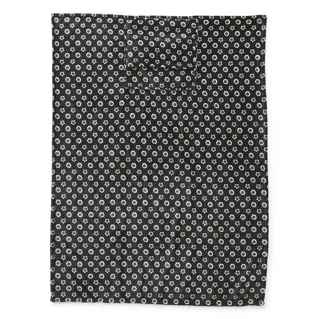 Plush Travel Blanket - Mini Flower Dot Black - Image 1
