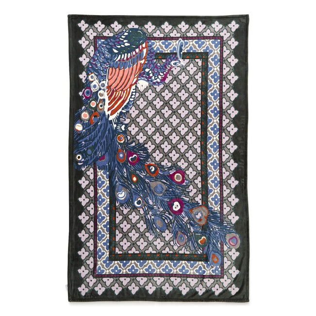 Plush Throw Blanket-Peacock Portrait-Image 1-Vera Bradley