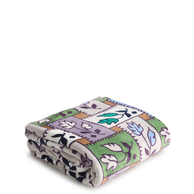 Plush Throw Blanket - Ribbon Plaid Neutral - Image 2