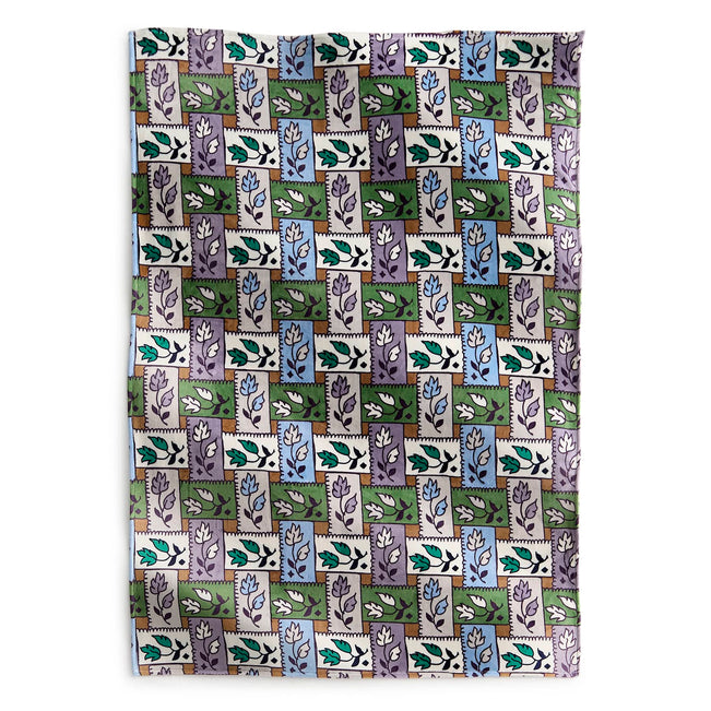 Plush Throw Blanket - Ribbon Plaid Neutral - Image 1