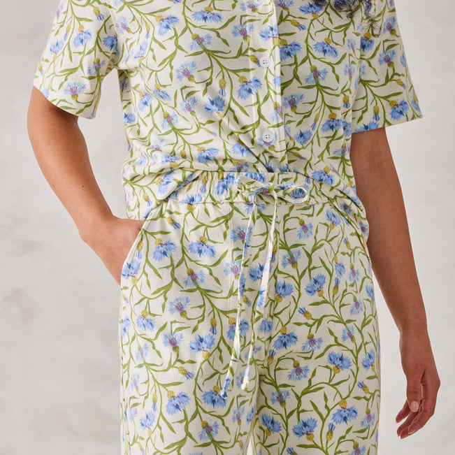 Button-Down Pajama Set - Bachelor Buttons White / Small - Image 2