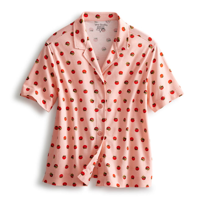 Button-Down Pajama Set - Tiny Tomatoes Coral / Small - Image 2