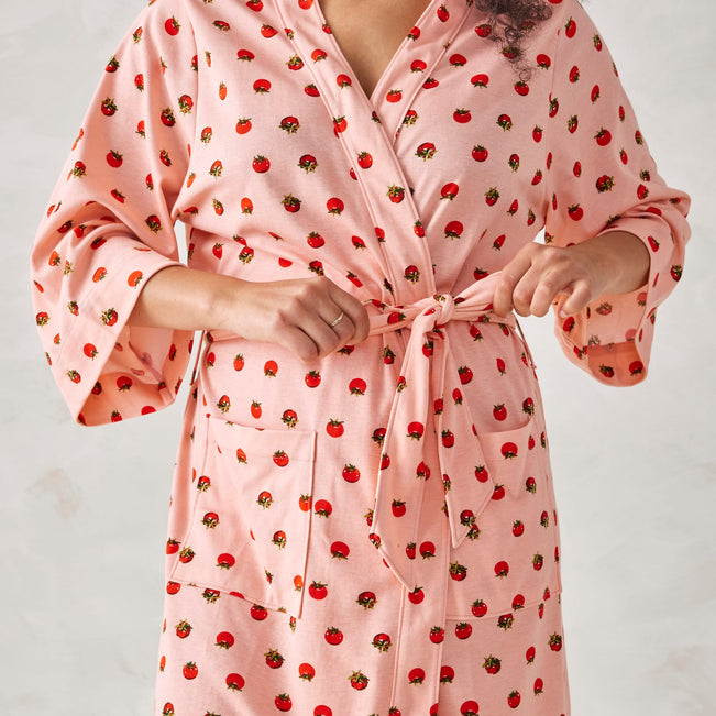 Knit Robe - Tiny Tomatoes Coral / XX Large - XXX Large - Image 2