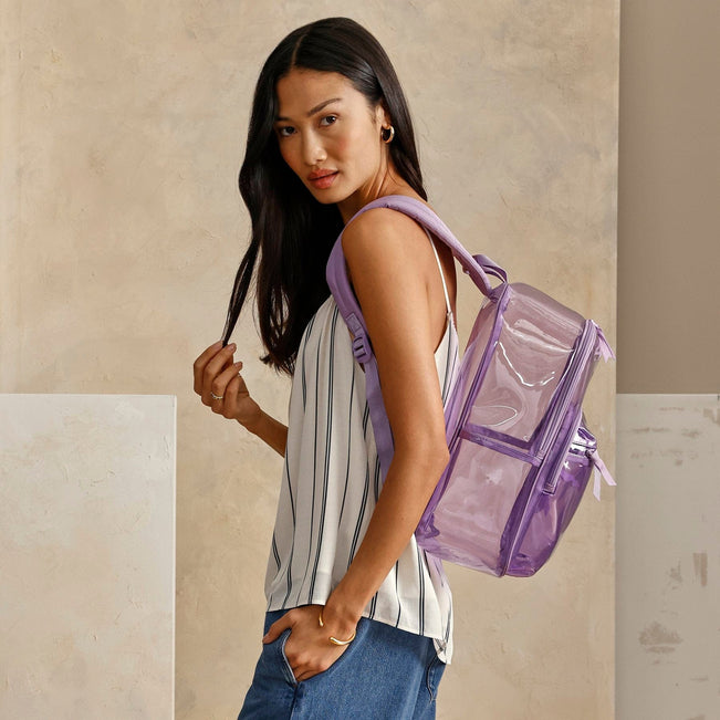 Clear Large Backpack-Purple Rhapsody-Image 2-Vera Bradley
