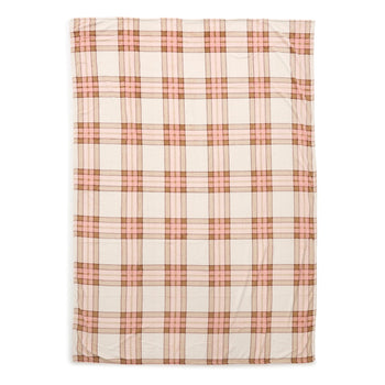 Outlet Essential Oversized Throw Blanket-Venetian Plaid Neutral-Image 1-Vera Bradley