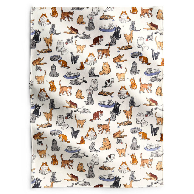 Outlet Essential Oversized Throw Blanket - A Cat's Life Cream - Image 1
