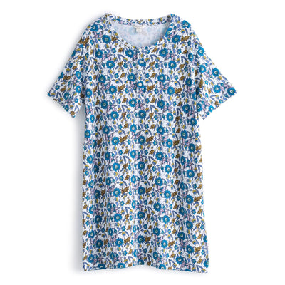 Outlet Henley Night Dress-Wild Prairie Blue Butterfly-Image 1-Vera Bradley