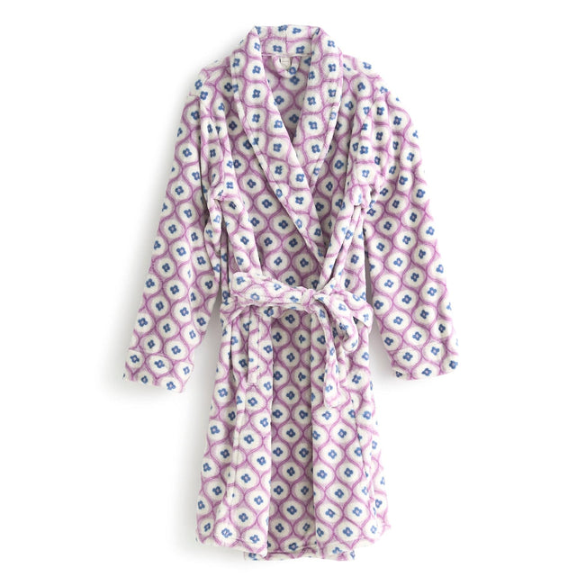 Fleece Robe-Center Stage Glow Lavender-Image 1-Vera Bradley