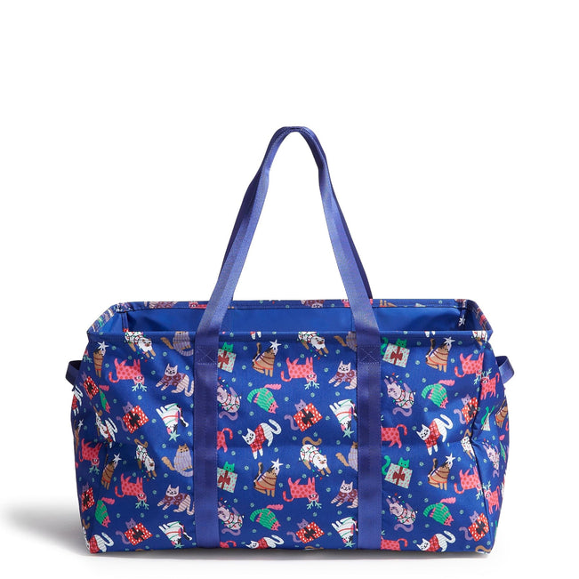 Outlet Large Car Tote-Catnip Christmas-Image 1-Vera Bradley