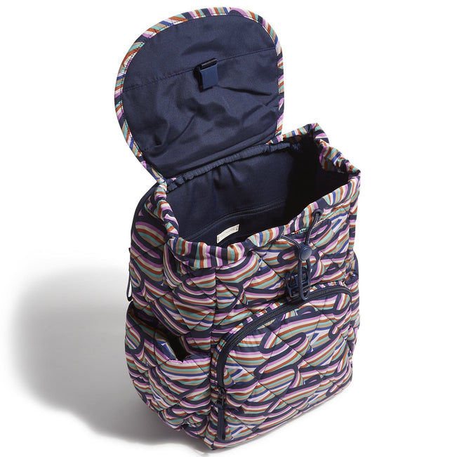 Outlet Essential Rucksack Backpack-Retro Ribbons-Image 2-Vera Bradley