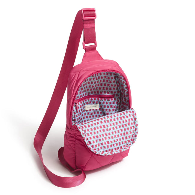 Outlet Essential Sling Backpack-Peacock Pink-Image 2-Vera Bradley
