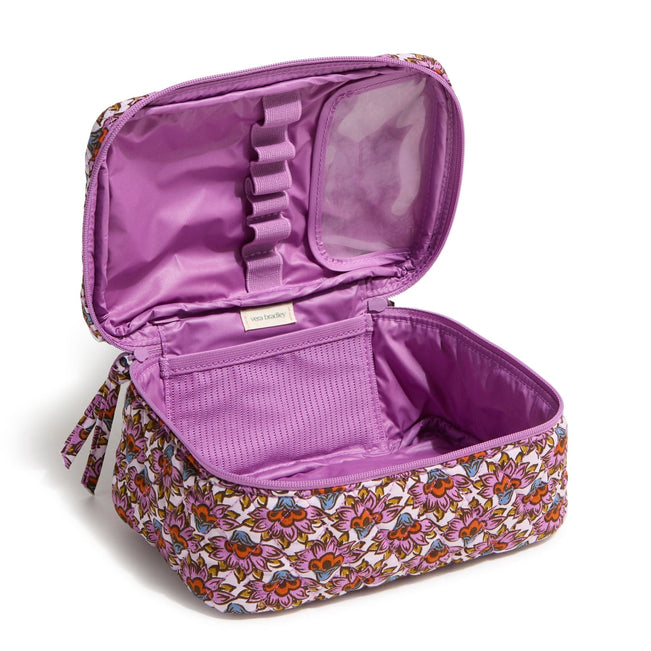 Outlet Essential Brush Up Cosmetic Case-Scaevola Fan-Image 3-Vera Bradley