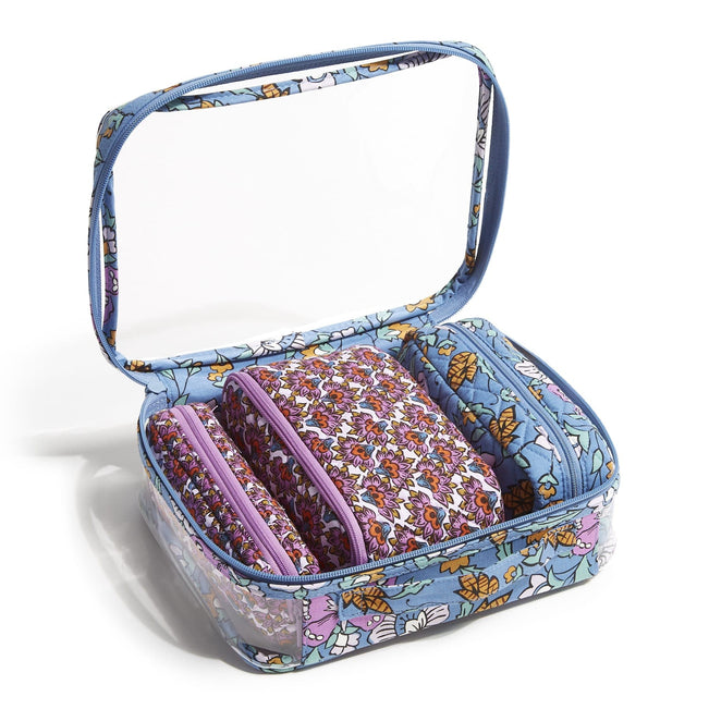 BRAND shops NEW Vera Bradley 4 piece cosmetic bag set