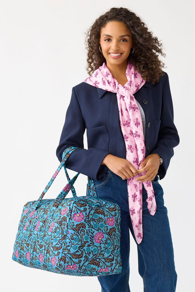 Outlet Large Travel Duffel - Posy Scrolls - Image 2