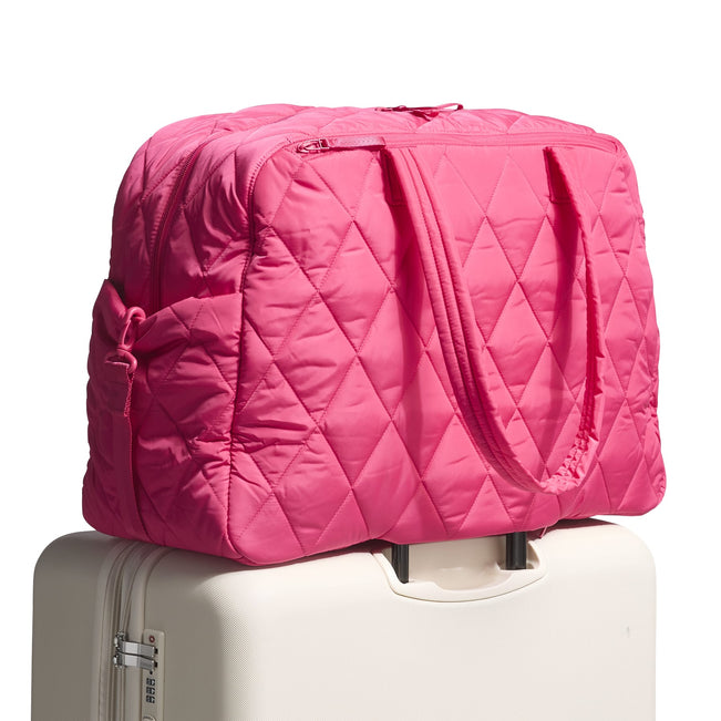Outlet Large Weekender Travel Bag-Peacock Pink-Image 3-Vera Bradley