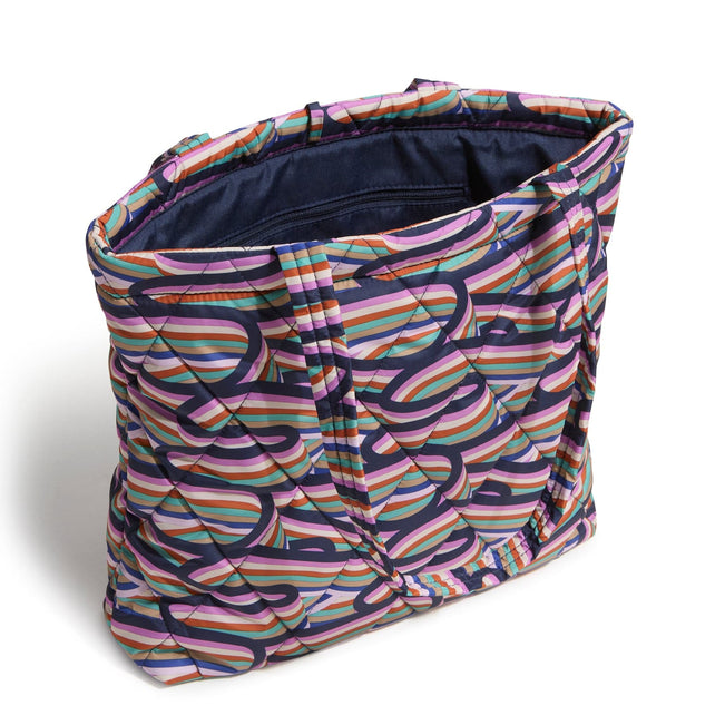 Outlet Small North South Tote-Retro Ribbons-Image 3-Vera Bradley