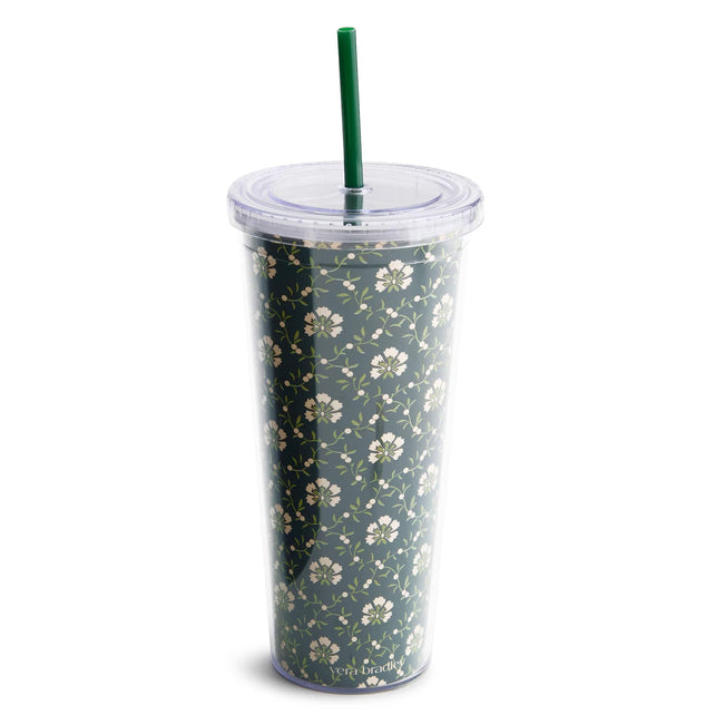 Outlet Acrylic Tumbler with Straw - Mistletoe Lattice - Image 1