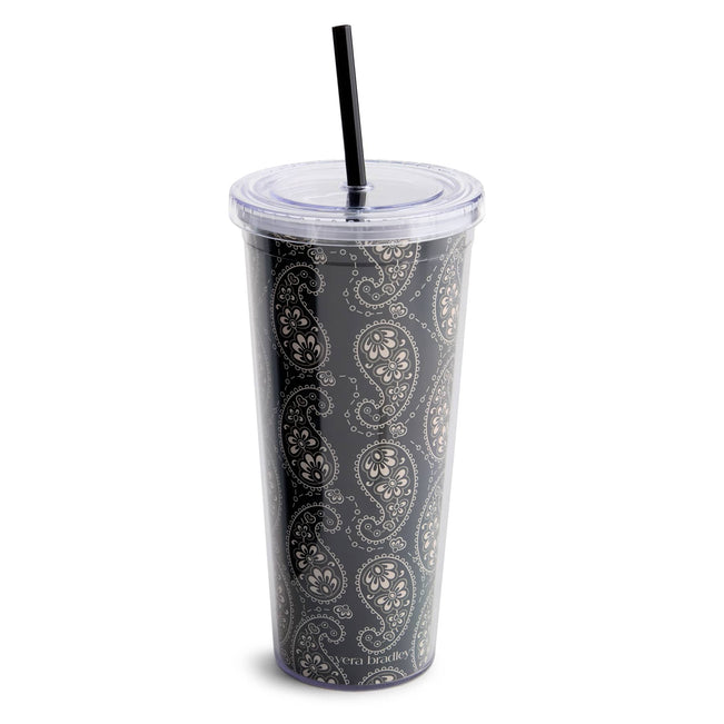 Outlet Acrylic Tumbler with Straw - Circular Paisley - Image 1
