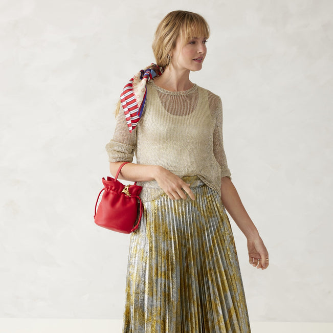 Tilden Drawstring Crossbody-Goji Berry Red-Image 3-Vera Bradley
