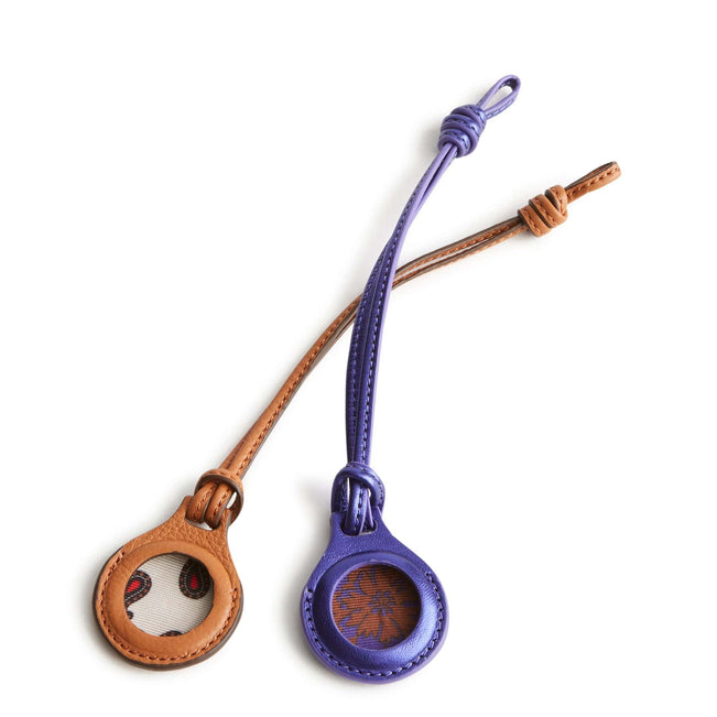 Bag Charm Set for AirTag-Purple Metallic and Roasted Pecan-Image 1-Vera Bradley