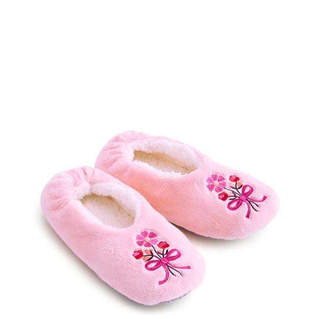 Fleece Slipper Socks - Melissa Ditsy Pink / Large - Image 1