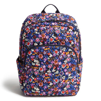 Disney Outlet Essential Large Backpack-Mickey & Minnie Sweet Floral Blue-Image 1-Vera Bradley