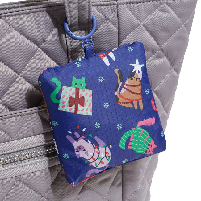 Outlet Essential Reusable Tote Bag Charm-Catnip Christmas-Image 2-Vera Bradley