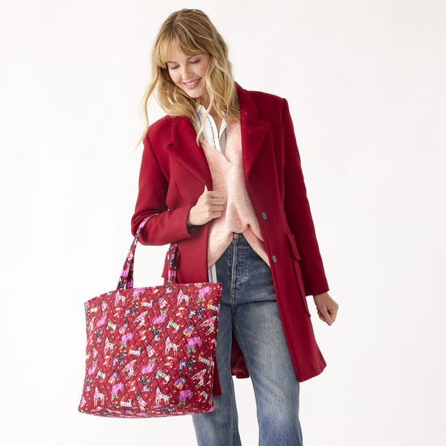 Outlet Essential Grand Tote-Holiday Hounds-Image 3-Vera Bradley