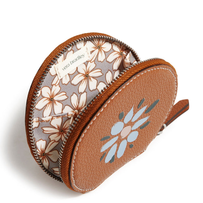 Outlet Essential Round Zip Pouch-Roasted Pecan-Image 2-Vera Bradley