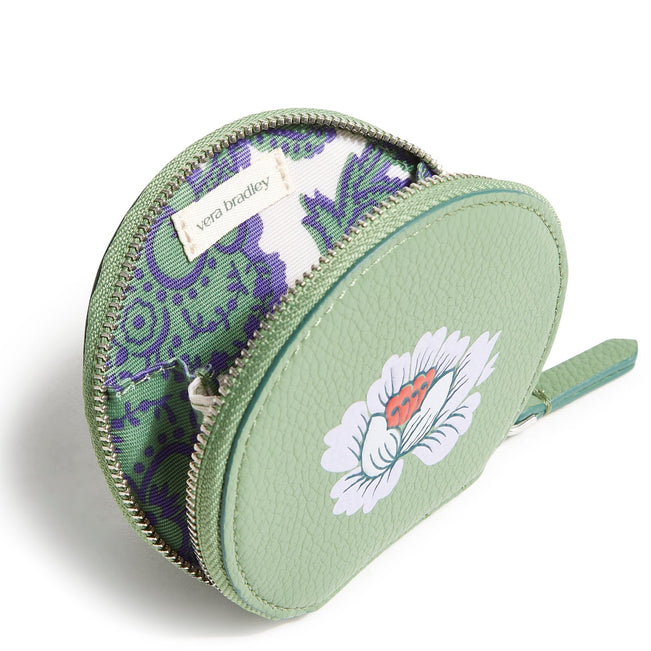 Outlet Essential Round Zip Pouch-English Ivy-Image 2-Vera Bradley