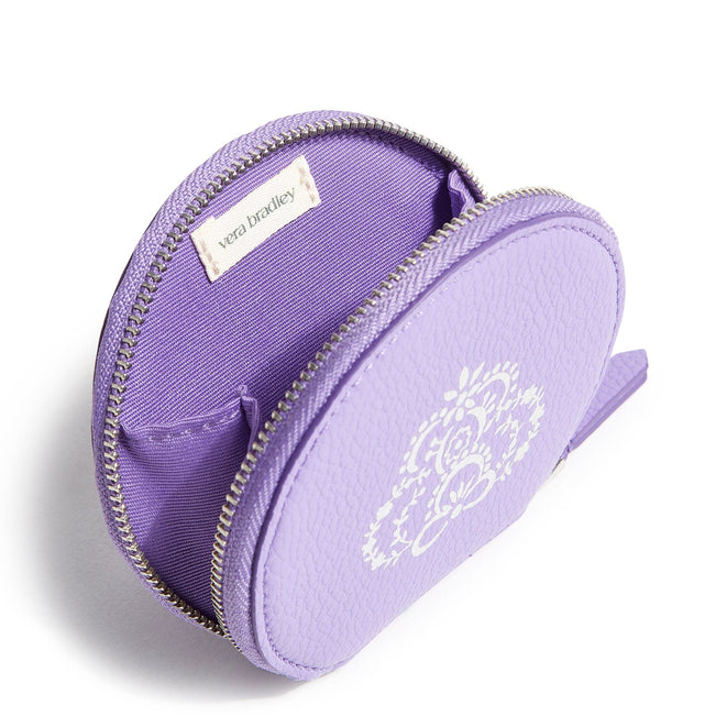 Outlet Essential Round Zip Pouch-Cotswolds Dahlia Purple-Image 2-Vera Bradley