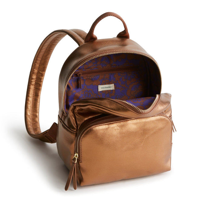 Mini Banbury Backpack-Bronze Metallic-Image 4-Vera Bradley
