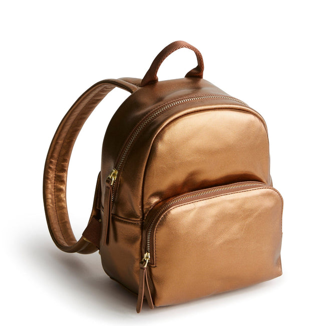 Mini Banbury Backpack-Bronze Metallic-Image 1-Vera Bradley