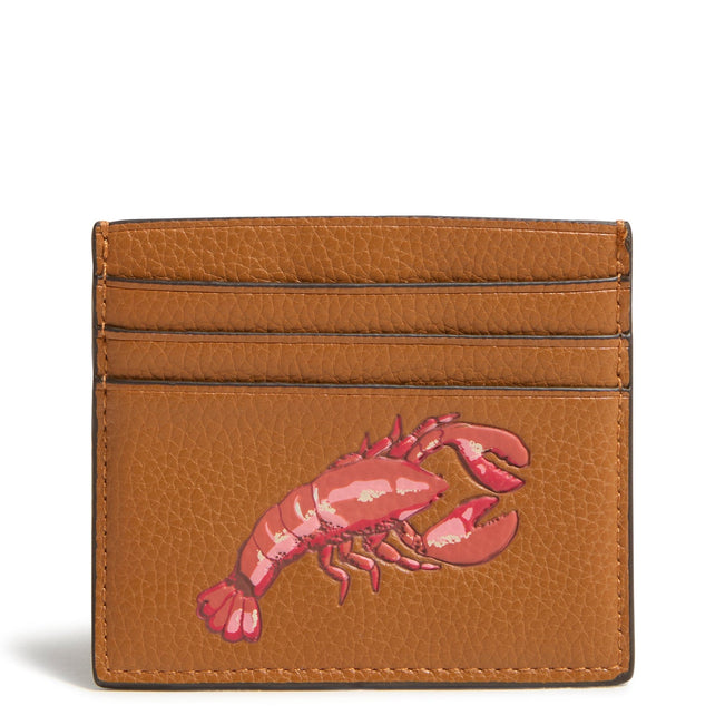 Outlet Essential Card Case-Lobster on Roasted Pecan-Image 1-Vera Bradley